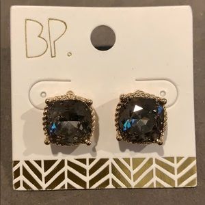 BP Gray Crystal Stud Earrings. New with tags!